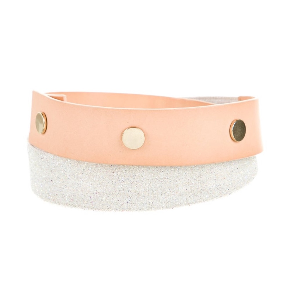 PORTS 1961 silver belt beige leather
